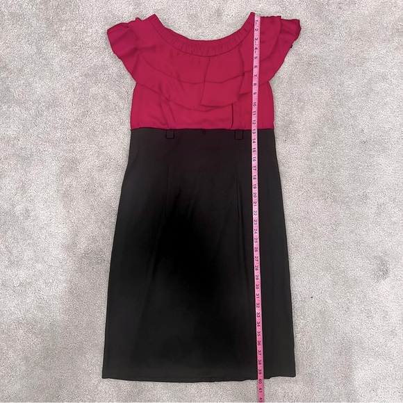 Dress Barn Women’s Sz 12 Fuchsia and Black Sheath Dress - Picture 3 of 10